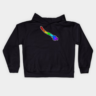 Galiano Island Silhouette in a Colourful Rainbow - Bright Colours - Galiano Island Kids Hoodie